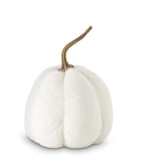 Fuzzy White Knit Gourd | 9&quot;