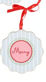 Pastel Scalloped Ornament, Color: Merry