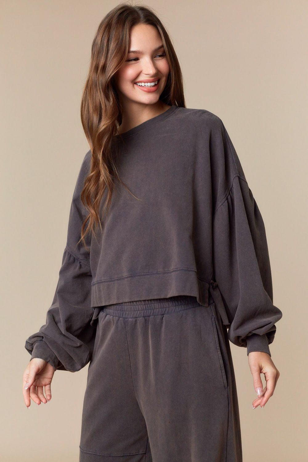 The Patsy Top, Color: Washed Brown, Size: S