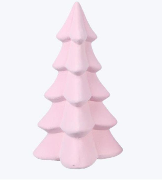 Ceramic Flocked Tree Pink Large