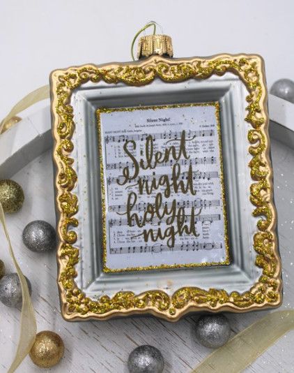 Glass Ornament Silent Night Music
