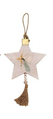 Angel Wood Star Ornament