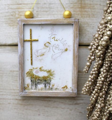 Framed True Story Wood Ornament