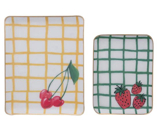 Enameled Metal Tray | Strawberry