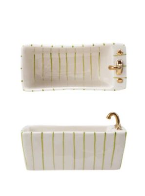 Bathtub Soap Dish | Green Stripe