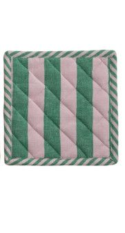 Cotton Striped Pot Holder | Green
