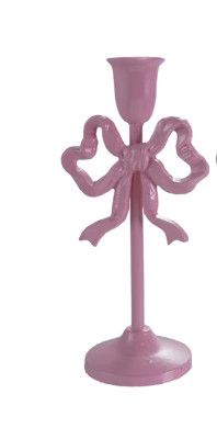 10” Metal Bow Candleholder | Pink