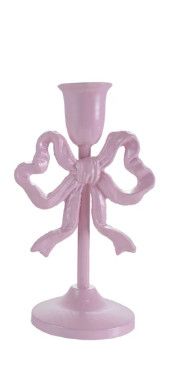 8” Metal Bow Candleholder | Pink