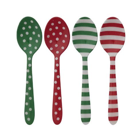 Enameled Christmas Spoon | Red Stripe