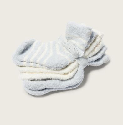 Cozychic Infant Sock 3 Pack | Blue-Pearl