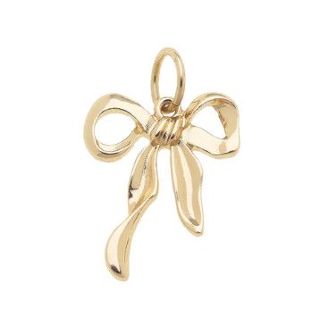 Ribbon Bow Charm in Shiny Gold