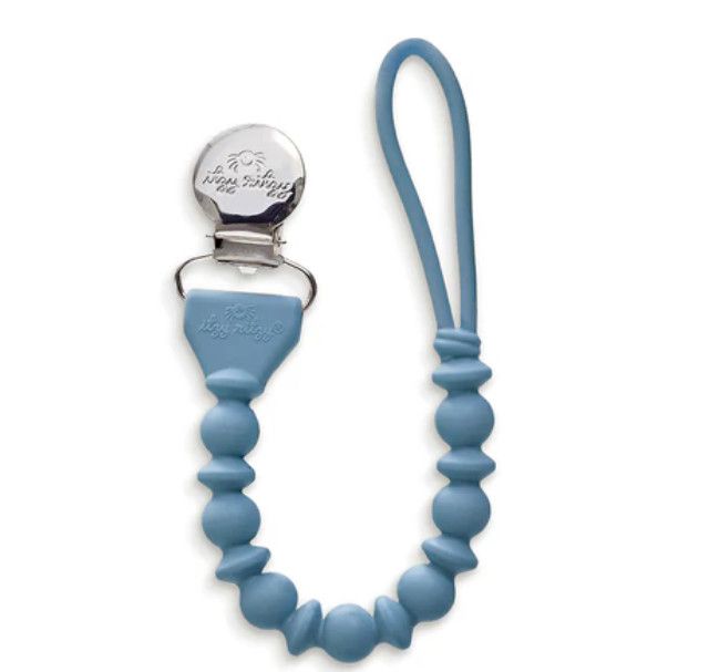 Sweetie Strap™ Silicone Pacifier Clip | Blue Beaded