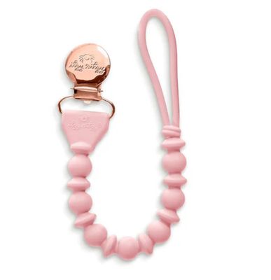 Sweetie Strap™ Silicone Pacifier Clip | Pink Beaded