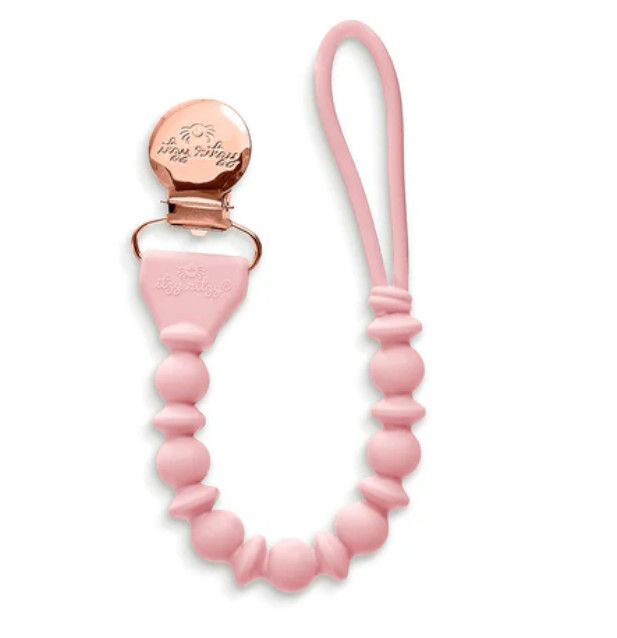 Sweetie Strap™ Silicone Pacifier Clip | Pink Beaded