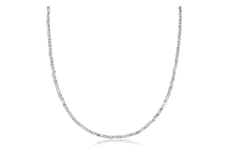 15&quot; Choker Silver Faceted Hematite 2mm  Bead