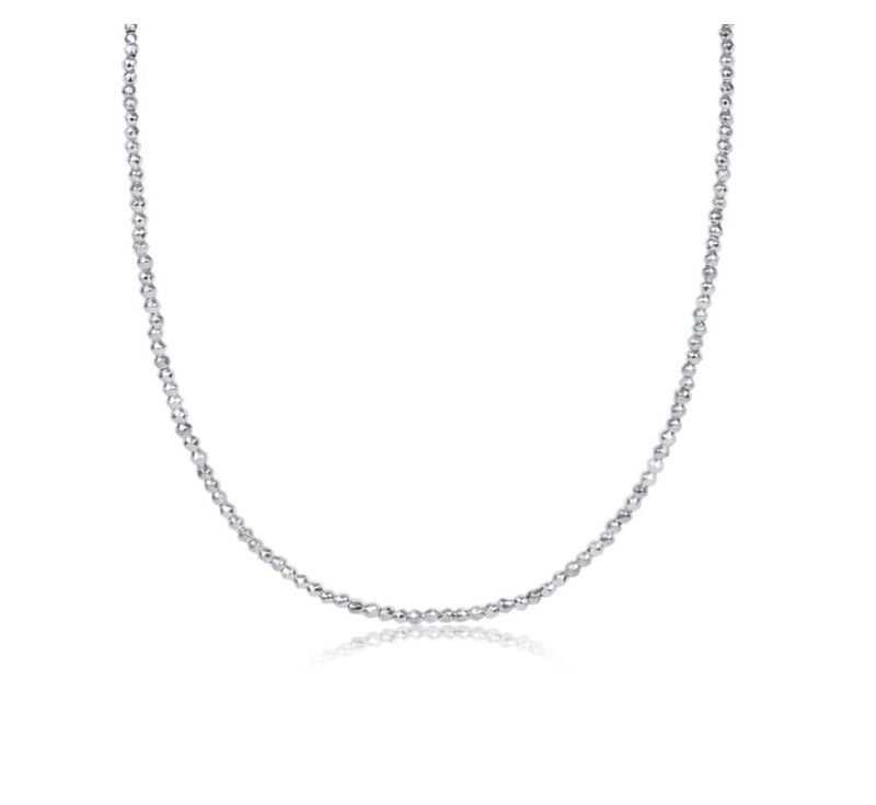 15&quot; Choker Bright Silver Faceted Hematite 2mm Bead