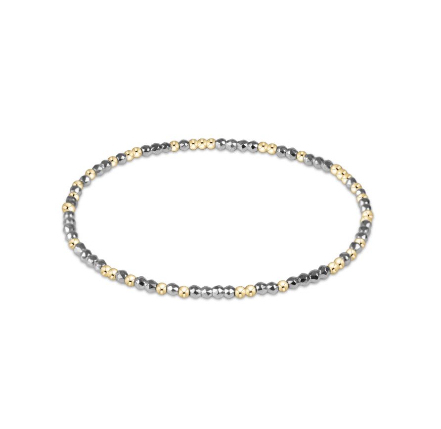 Hope Unwritten Silver Faceted Hematite 2mm Bead Bracelet