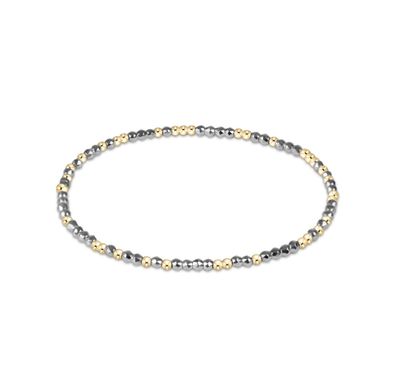 Hope Unwritten Silver Faceted Hematite 2mm Bead Bracelet
