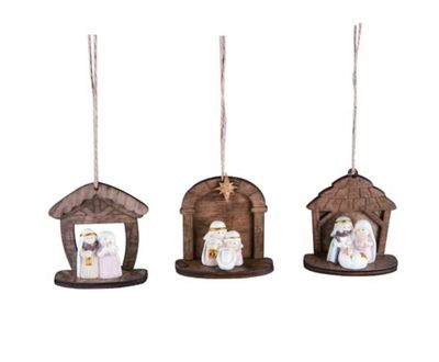 Wood Mini Nativity Ornament
