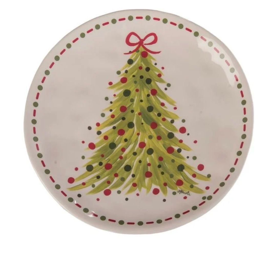 Large Ceramic Plate Dot Tree