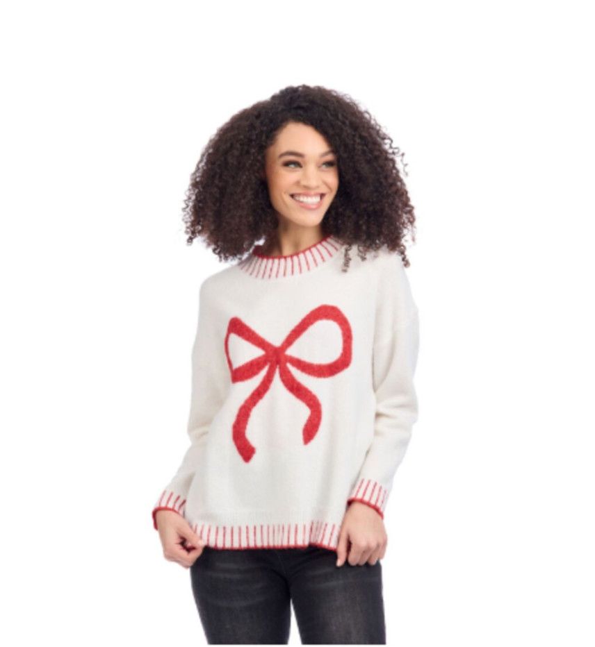 Wilder Bow Sweater White, Size: S