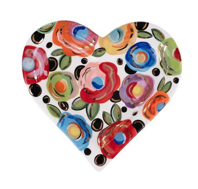 Polka Dot Flower Heart Trinket Tray