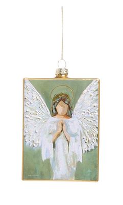 Guardian Angel Rectangle Ornament | Clasped Hands
