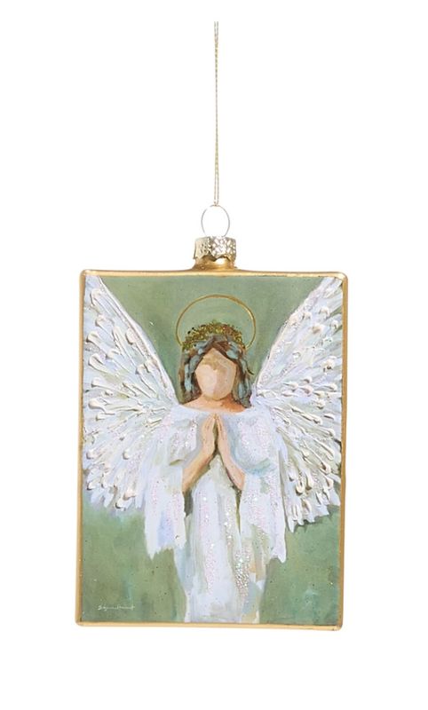 Guardian Angel Rectangle Ornament | Clasped Hands