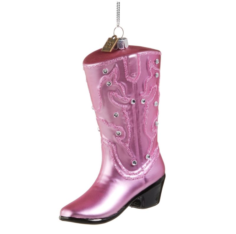 Pink Shiny Boot Ornament