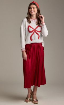 Townes Pleated Skirt Red