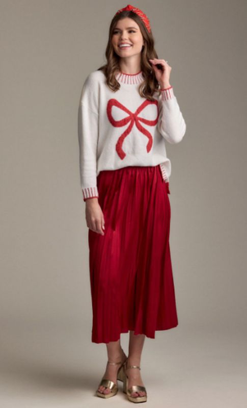 Townes Pleated Skirt Red