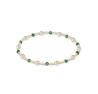 Pearl Sincerity Pattern 4mm Bead Bracelet Green Onyx