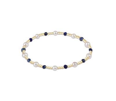 Pearl Sincerity Pattern 4mm Bead Bracelet Lapis