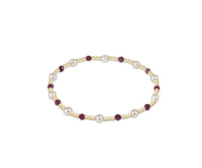 Pearl Sincerity Pattern 4mm Bead Bracelet Ruby