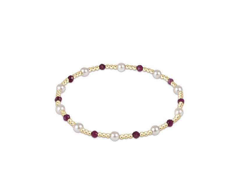 Pearl Sincerity Pattern 4mm Bead Bracelet Ruby