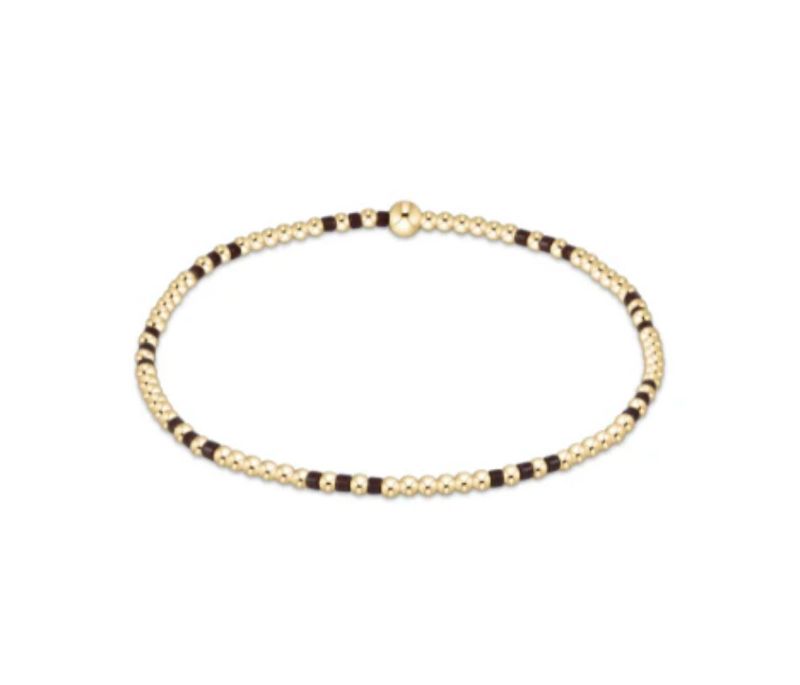 Hope Joy Pattern 2mm Bead Bracelet Chocolate