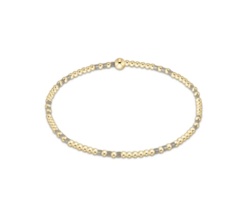 Hope Joy Pattern  2mm Bead Bracelet Taupe with a Twist