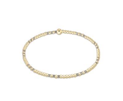 Hope Joy Pattern  2mm Bead Bracelet Taupe with a Twist