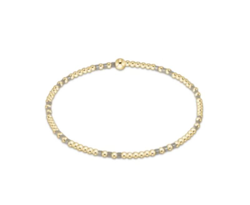 Hope Joy Pattern  2mm Bead Bracelet Taupe with a Twist