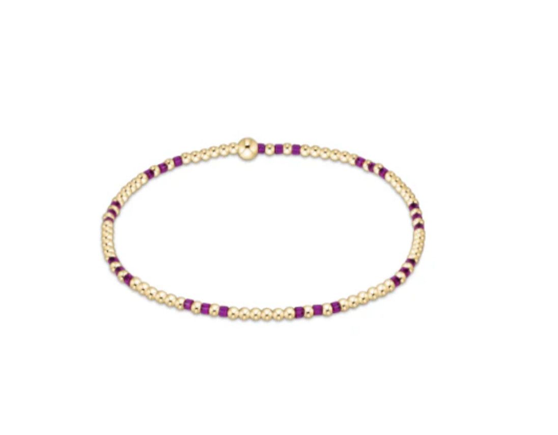 Hope Joy Pattern 2mm Bead Bracelet Fuchsia