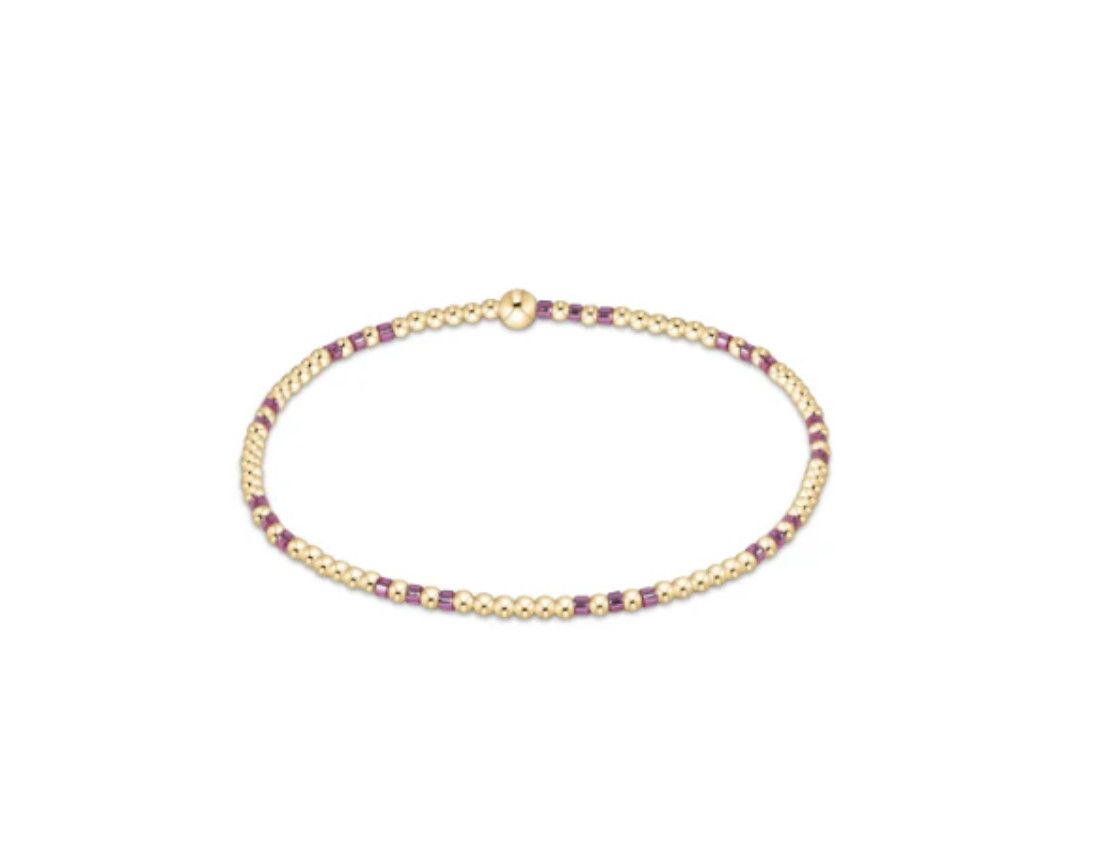 Hope Joy Pattern 2mm Bead Bracelet Pink Metallic
