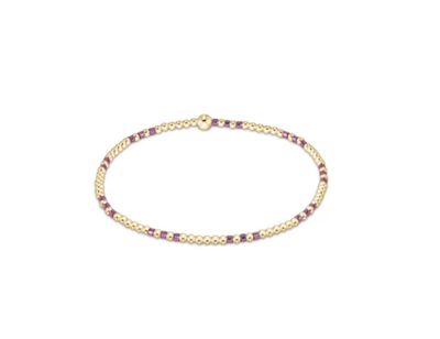 Hope Joy Pattern 2mm Bead Bracelet Pink Metallic