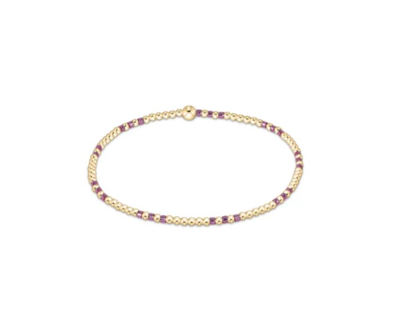 Hope Joy Pattern 2mm Bead Bracelet Pink Metallic