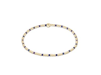 Hope Sincerity Pattern 2mm Bead Bracelet Blue Metallic
