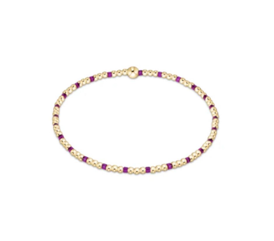 Hope Sincerity Pattern 2mm Bead Bracelet Fuchsia