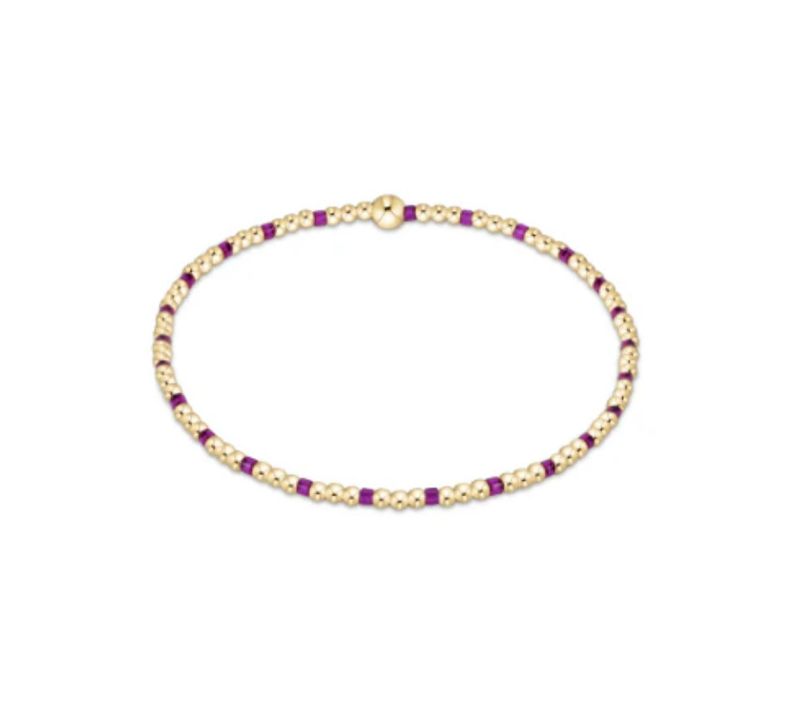 Hope Sincerity Pattern 2mm Bead Bracelet Fuchsia
