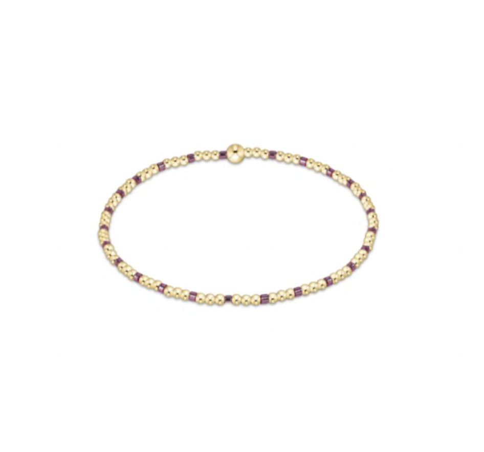 Hope Sincerity Pattern 2mm Bead Bracelet Pink Metallic
