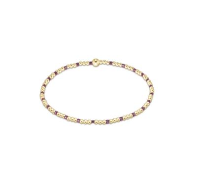 Hope Sincerity Pattern 2mm Bead Bracelet Pink Metallic