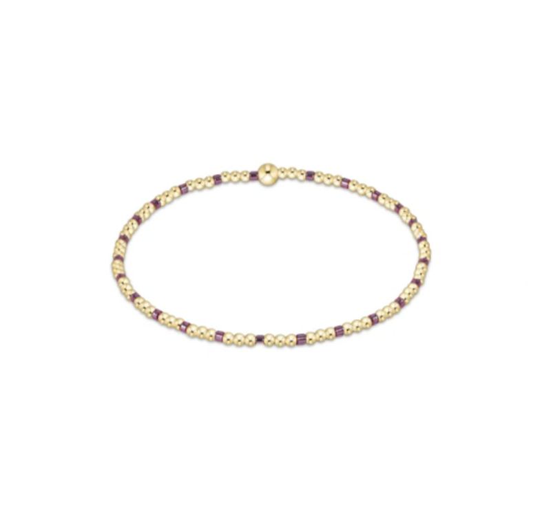 Hope Sincerity Pattern 2mm Bead Bracelet Pink Metallic