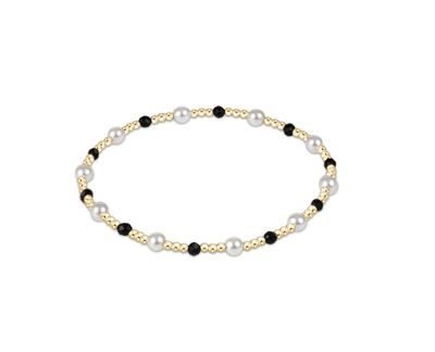Pearl Sincerity Pattern 4mm Bead Bracelet Faceted Onyx